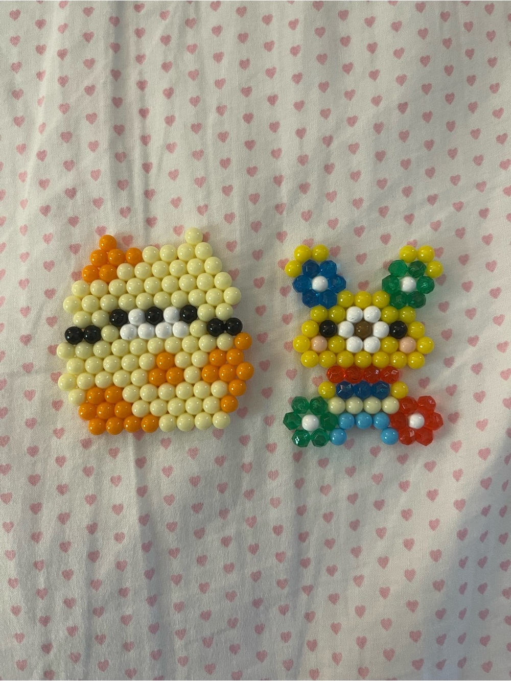 Handmade Animal Aqua Beads Cat & Flower Bunny